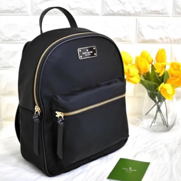 kate spade Handbags - NWT kate spade Bundle Nylon Black Backpack 10 oz Wine Tumbler Pen and Pencil Set